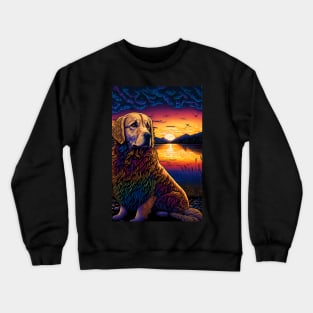 Furry Friend in Sunset Crewneck Sweatshirt